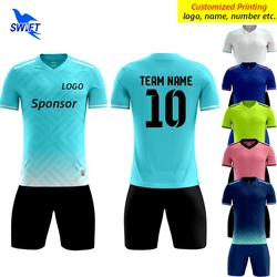 Customize Print Kids Boys Football Jerseys Men Women Soccer Uniforms Shirts+Shorts Futsal Team Sports Training Tracksuit Sets