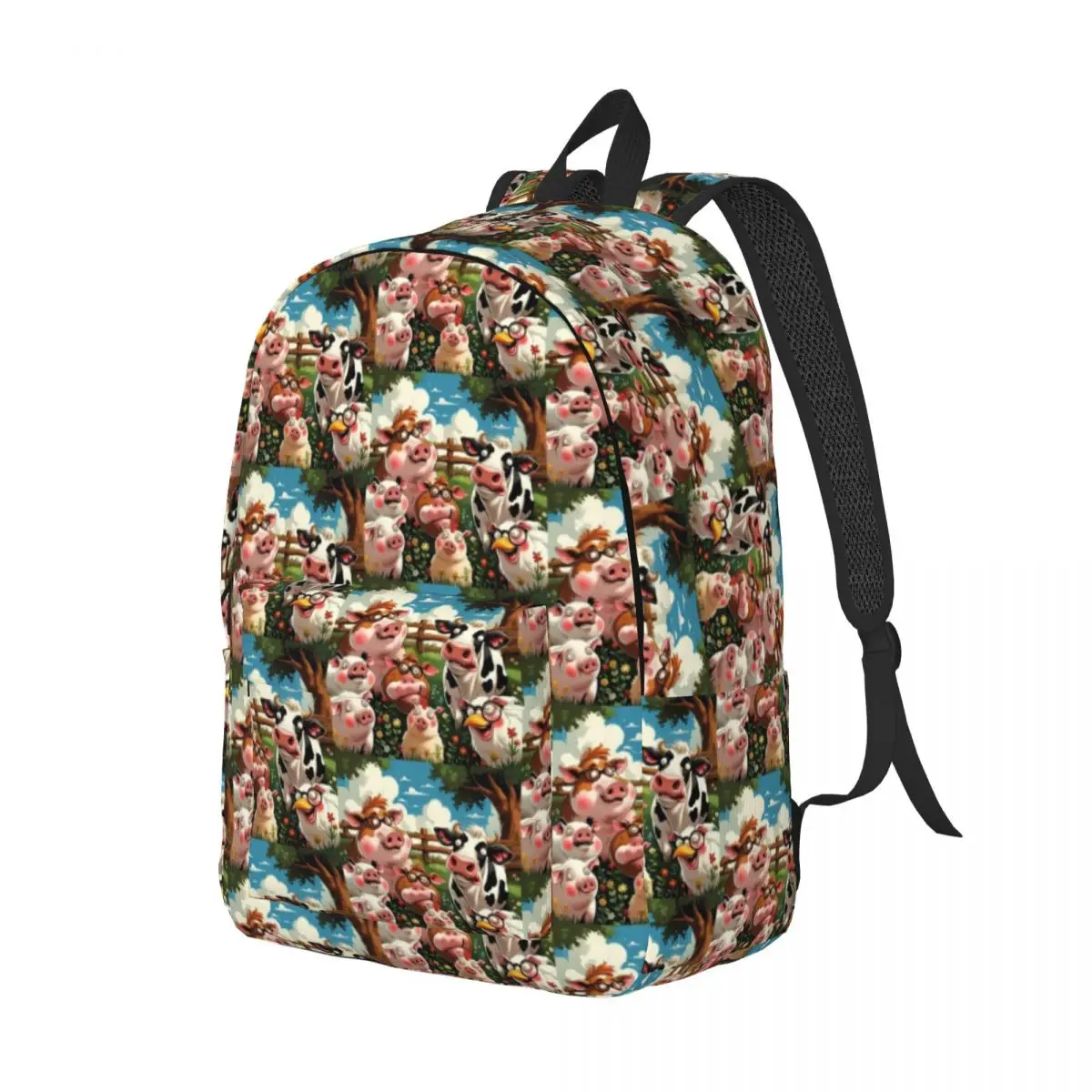 Durable Canvas Day Backpack Farm Animals Humor Functional and Fashionable Backpack for Teens, Adults, and Students