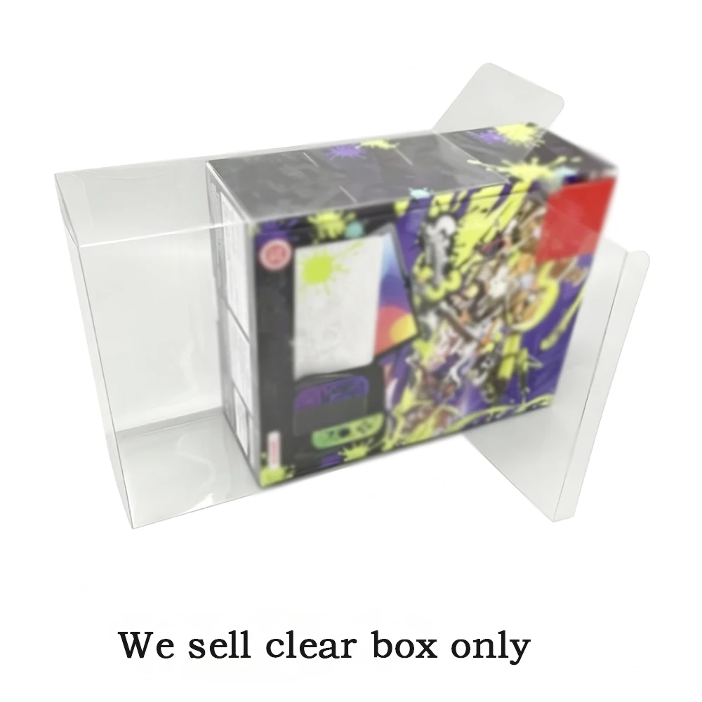 PET Clear Protective Display Storage Box Dust‑Proof Anti‑Scratch For Switch OLED Splatoon 3  Only Clear Box Included