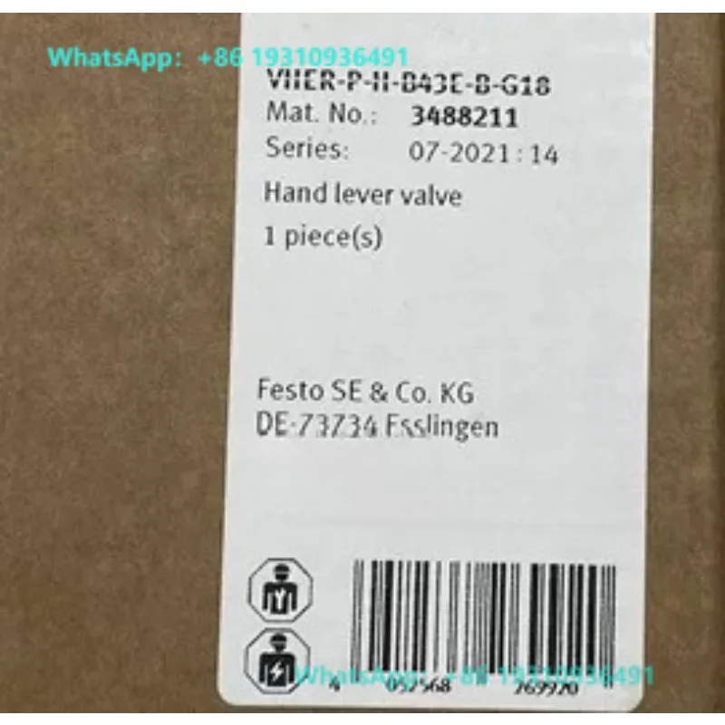 Rotary Gate Valve Rotary Handle Valve VHER-P-H-B43E-B-G18 3488211