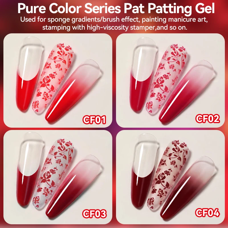 UR SUGAR メタリックシリーズ 4 in 1 パットパットジェルネイルポリッシュ 反射レッドグリッターネイルペイント グラデーションフレンチジェルマニキュア