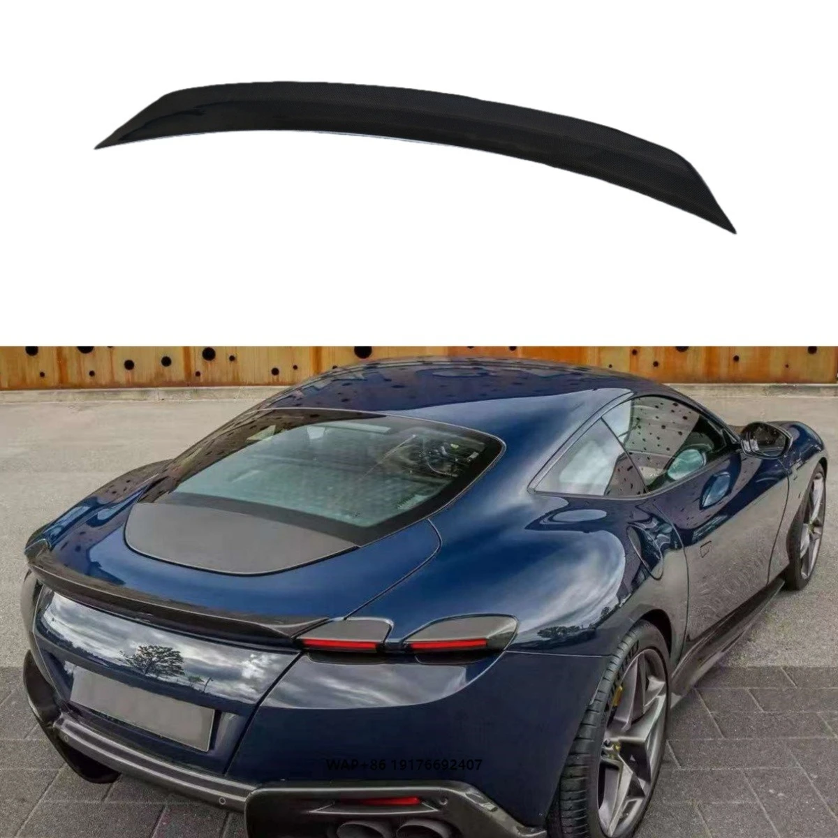 

For Body Upgrade N-style Dry Carbon Fiber Rear Spoiler, Rear Trunk Spoiler Suitable for Rome