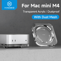 Hagibis Desktop Dustproof Stand for Mac mini M4/M4 Pro Transparent Acrylic Dock Desk Holder Heat Disspation Mount Accessories