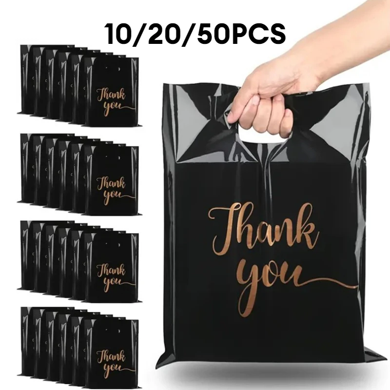Dankeschön-Tasche für Thanksgiving, Jahrestag, Weihnachten, Schwarze Handtasche, Plastikverpackung für Partys, Geburtstage, Hochzeiten
