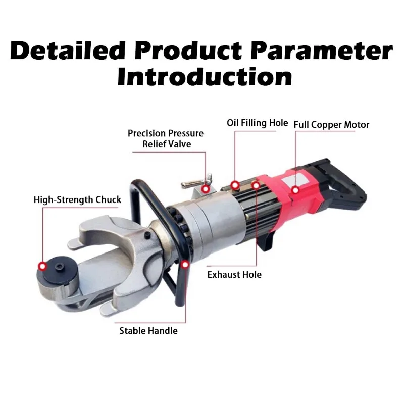 New Upgrade Electric Hydraulic Steel Bar Bending Machine Portable Rebar Fast Bender  Bend Range 12-25MM  220V Construction Tools