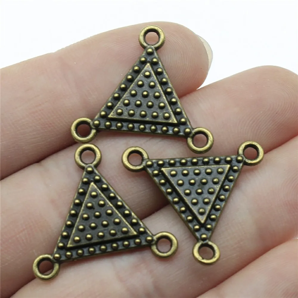 WYSIWYG 10pcs 25x22mm Charm Triangle Connector 2 Colors Triangle Connector Charms Triangle Connector Charm For Jewelry Making