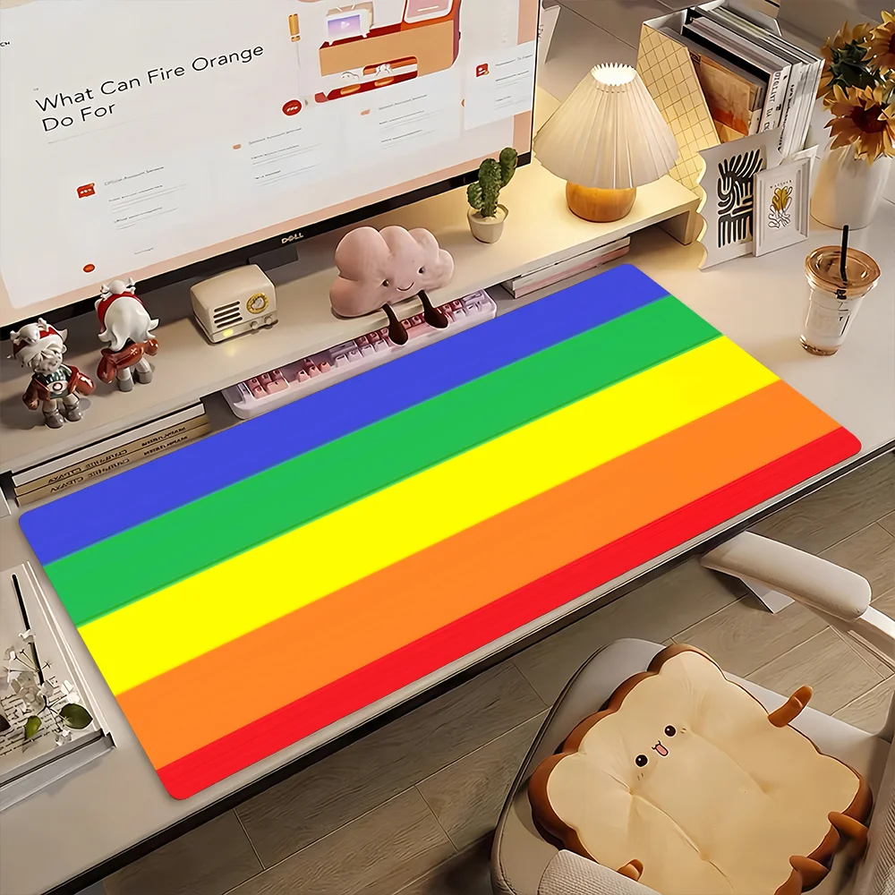 Gay Lesbian Lgbt Rainbow  Mouse Pad Non-slip Rubber Computer Mat Gamer Balance Decoracion Deskmat Laptop Office Large