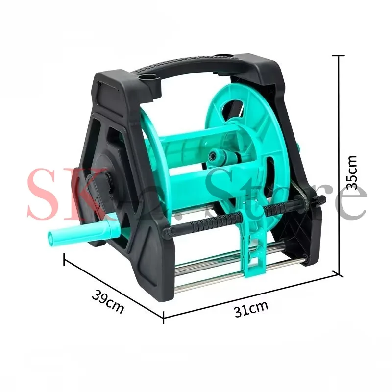 Automatic water pipe truck watering coil drainage hose storage rack guide wheel household car wash water pipe storage turntable