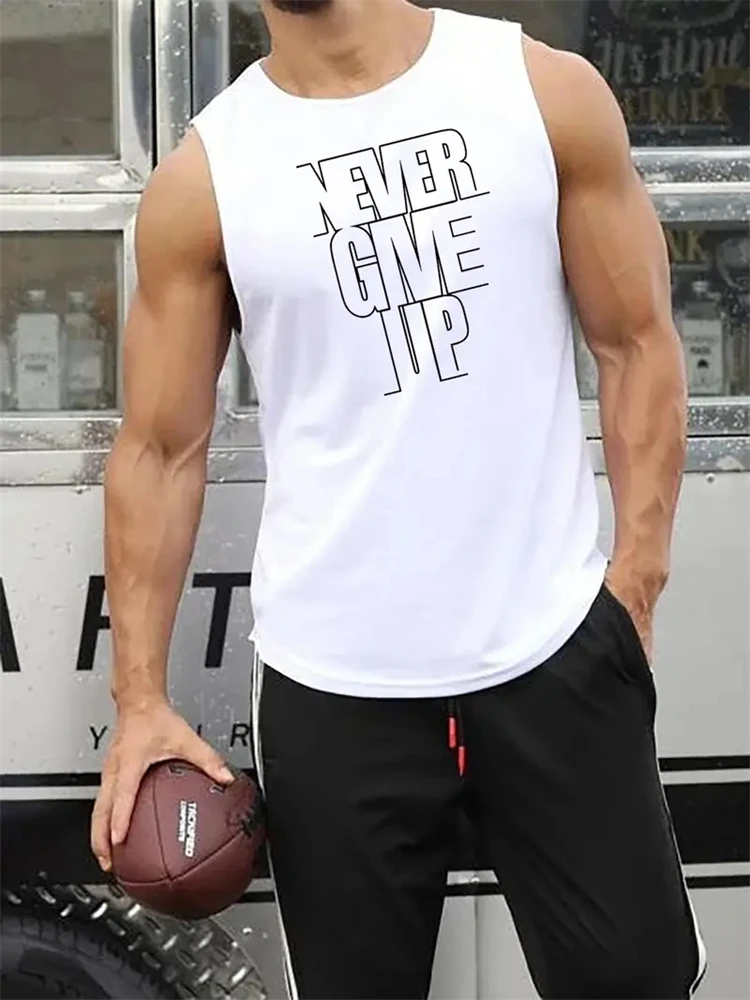 New Summer Marathon Quick-Dry Sports Vest Men's Oversized Sleeveless Crew Neck Vest Running Training Rugby Loose-Fit Vest