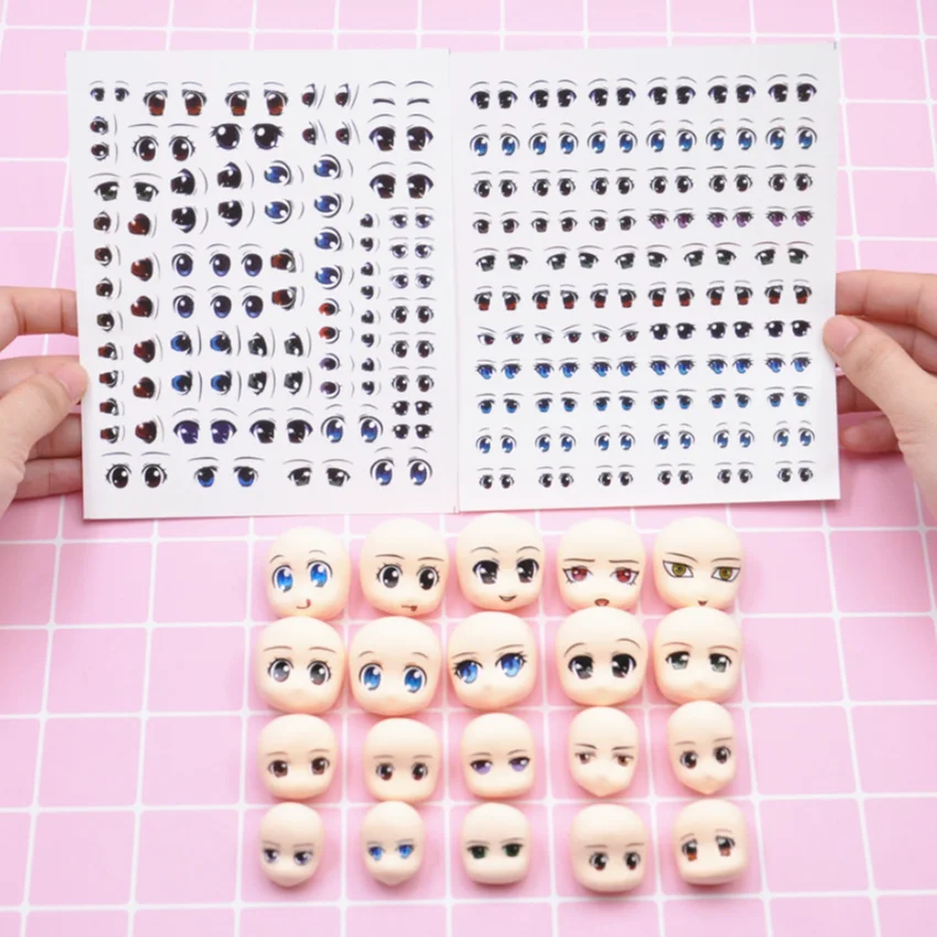 Multistyles Cute Cartoon Eyes Stickers Anime Figurine Doll Face Organ Paster Decals DIY Doll Accessories Kids Educational Toys