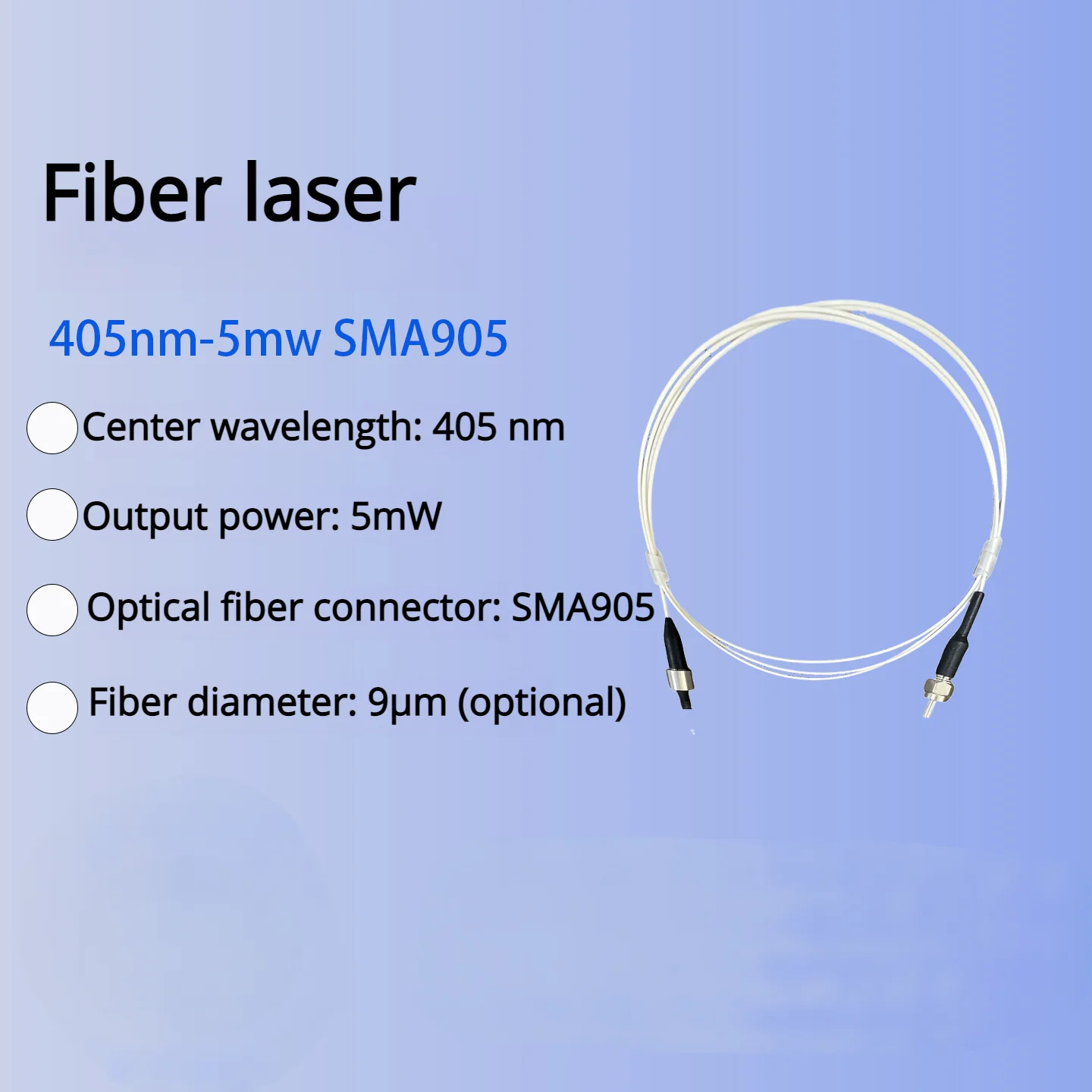 405nm Fiber Laser,SMA905,FC PC,FC APC,laser Diode Coaxial,Output Power 5mw