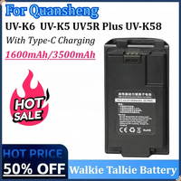 7.4V 1600mAh/3500mAh Rechargeable Li-ion Walkie Talkie Battery for Quansheng BPK5 UV-K6 UV K5 UV K58 UV 5R Plus Two Way Radio