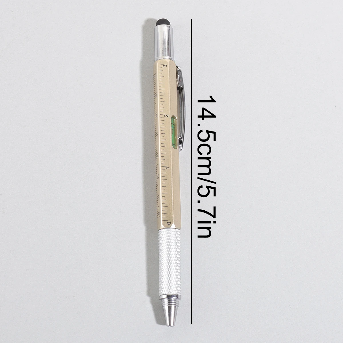 1 قطعة قلم حبر جاف أداة بلاستيكية محمولة ، مستوى القلم متعدد الأغراض ، مسطرة ، مفك براغي فيليبس برأس مسطح ، قلم كتابة بشاشة تعمل باللمس #2