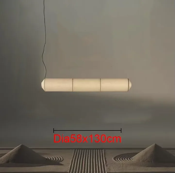 Tekio Horizontal Pendant Light Japanese Long White Paper Lamp Restaurant Wabi Sabi Lamp Living Room Bedroom Akari Noguchi Light image 3