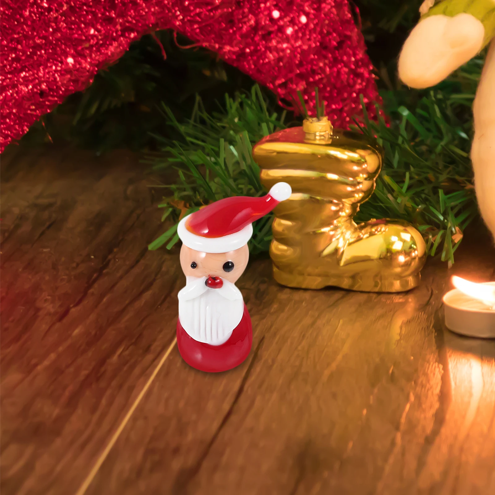 

Santa Claus Decorations Ornaments Holiday Cabinet Cute Home Miniature Party Tiny Presents for Crafts Minature Tree Novelty