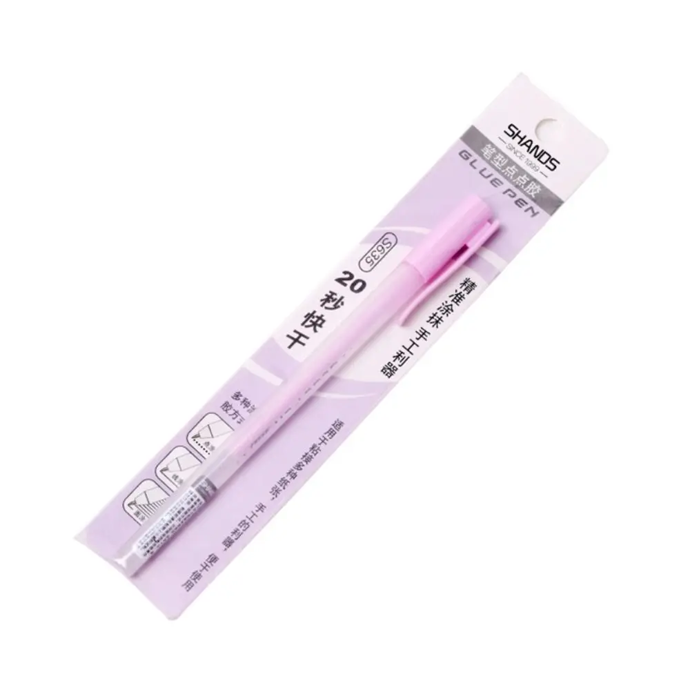 DIY Candy Color Glue Pen Creative Pen Shape Solid Glue Stick Pen Stationery Quick-Drying High Viscosity Glue