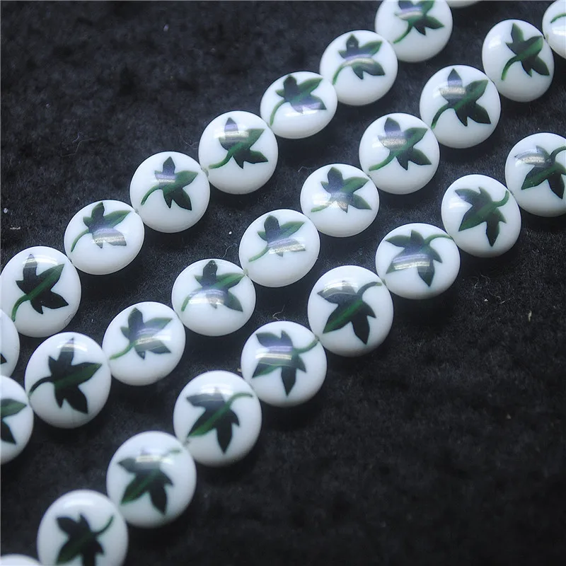 26PCS 12MM New Italy Glass Beads Leaf Shape DIY Jewelry Designs For Women Bracelets Making Accessories Hot Arrivals