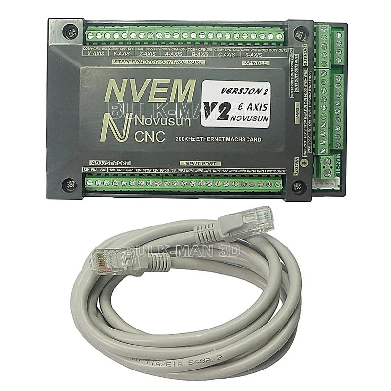 Tarjeta controladora NVEM Mach3, interfaz de puerto Ethernet de 3/4/5/6 ejes, controlador de movimiento CNC para enrutador CNC