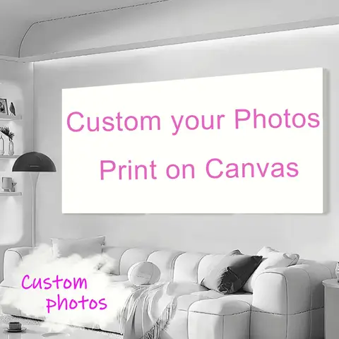 Large Horizontal Poster Custom Canvas Printing Personalized Photo for Family Life Pets Scenery Weddings Birthdays Home Decor