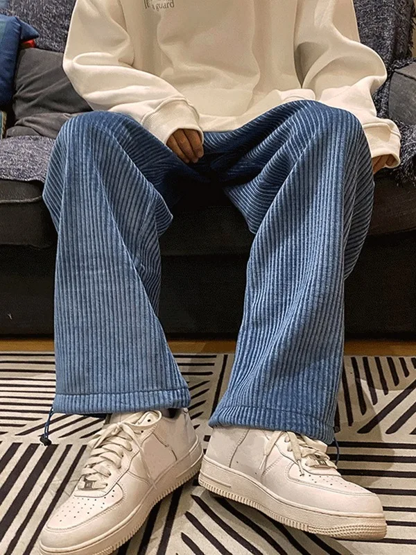 

Повседневные свободные прямые брюки из вельвета для молодежи, средняя посадка, другие ткани, летний сезон, другие цвета