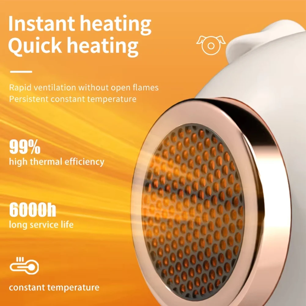 Riscaldatore elettrico Riscaldatore da tavolo portatile Riscaldamento Ventilatore di aria calda a basso rumore Riscaldamento rapido Macchina scaldino per ufficio domestico per l'inverno