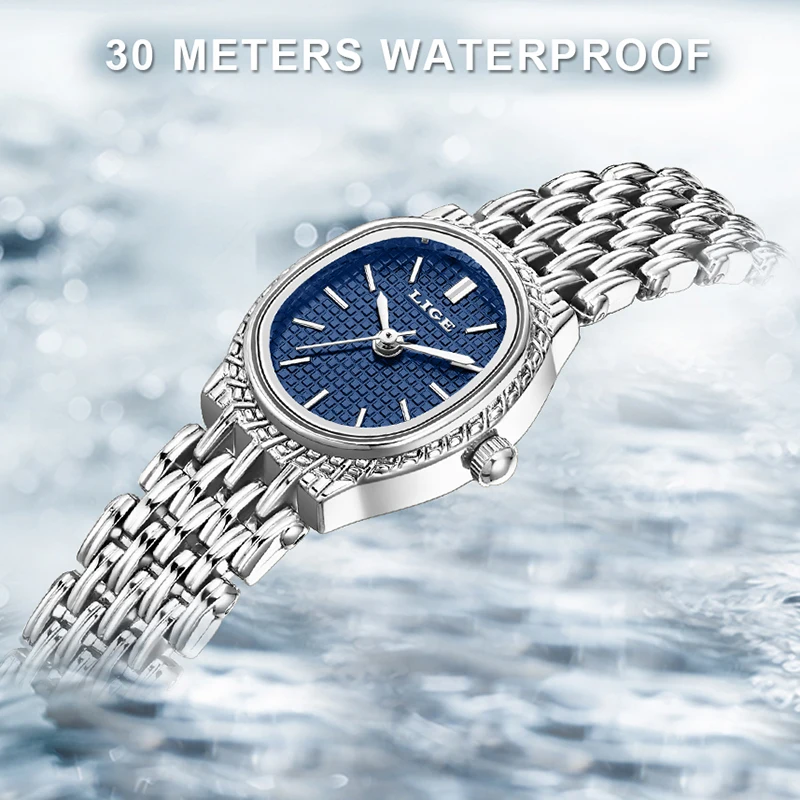 LIGE 2026 Luksusowy Zegarek Damski Topowej Marki, Elegancki Zegarek Kwarcowy, Wodoodporny do 30M, Zegarki Stalowe, Prezent dla Kobiet, Reloj Mujer