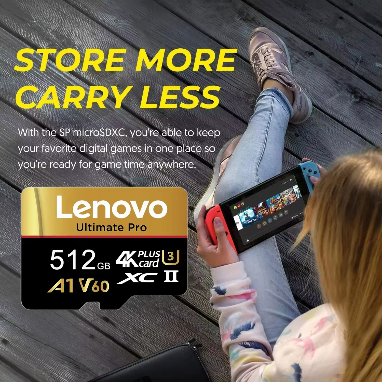 Lenovo Original Micro SD Card UHS-I I A1 V60 Memory Card for Nintendo Switch Flash Memory Cards 128GB For Insta360 DJI Drone