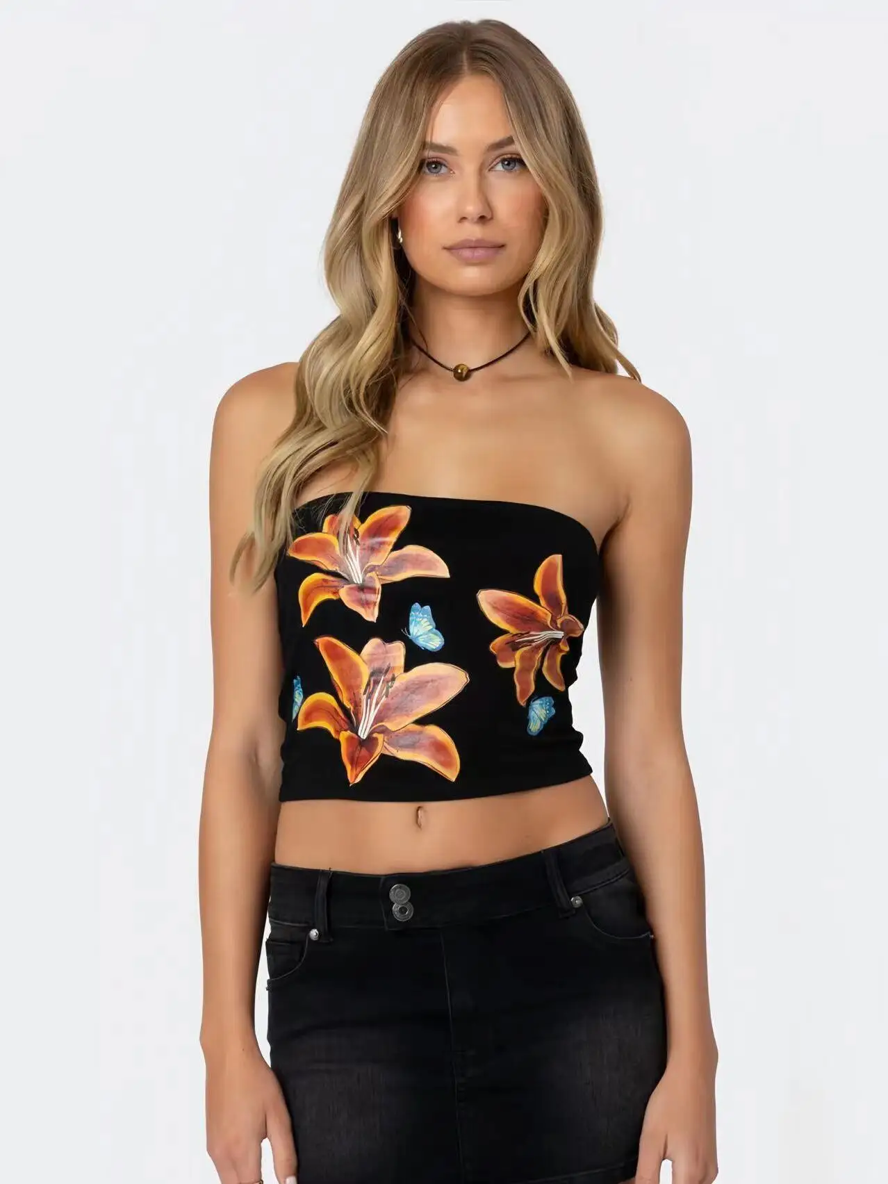 

Универсальный бюстгальтер-топ с принтом Bla Art Print для женщин, сексуальный облегающий топ от Iuencer Trendy Spicy Girl Sli Choice