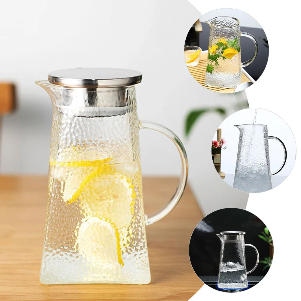 

Стеклянный чайник большой емкости с крышкой, портативный кухонный кувшин, бытовой контейнер для хранения напитков