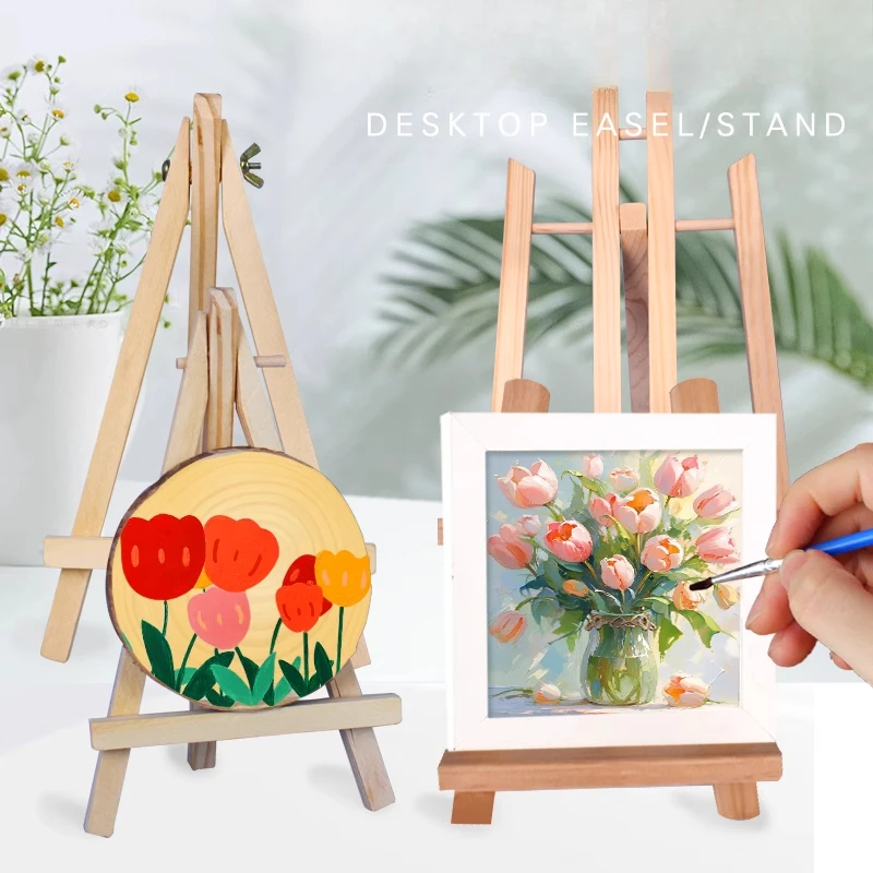 

Wooden Triangular Easel, Mini Desktop Photo Frame Stand, Foldable Painting Easel, Sketch Children's Small Art Easel