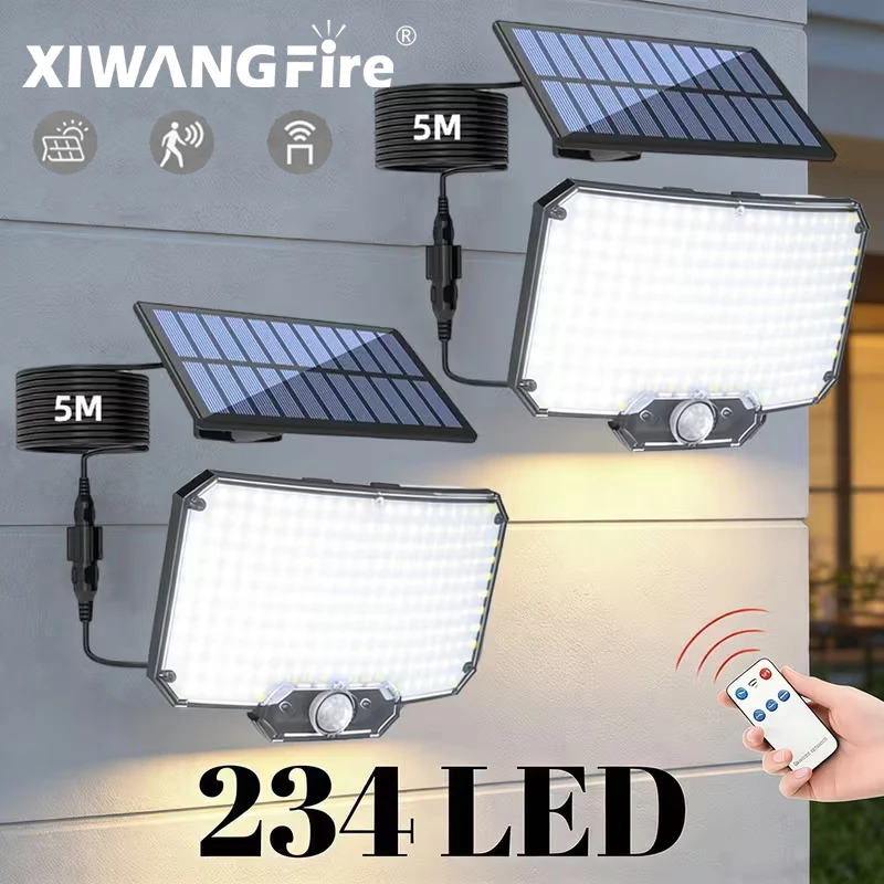 Solar Lights Outdoor with Motion Sensor 234/100LED Solar Flood Lights Waterproof Solar Powered Security Spot Lights Porch Patio