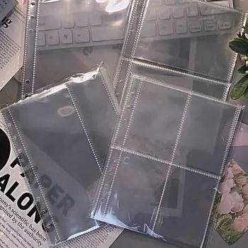 10ชิ้น/ล็อต A5 Binder 4กระเป๋าใสหลวม6หลุมเอกสาร PVC บรรจุกระเป๋าการ์ดโปสการ์ด Protector สำนักงาน supply
