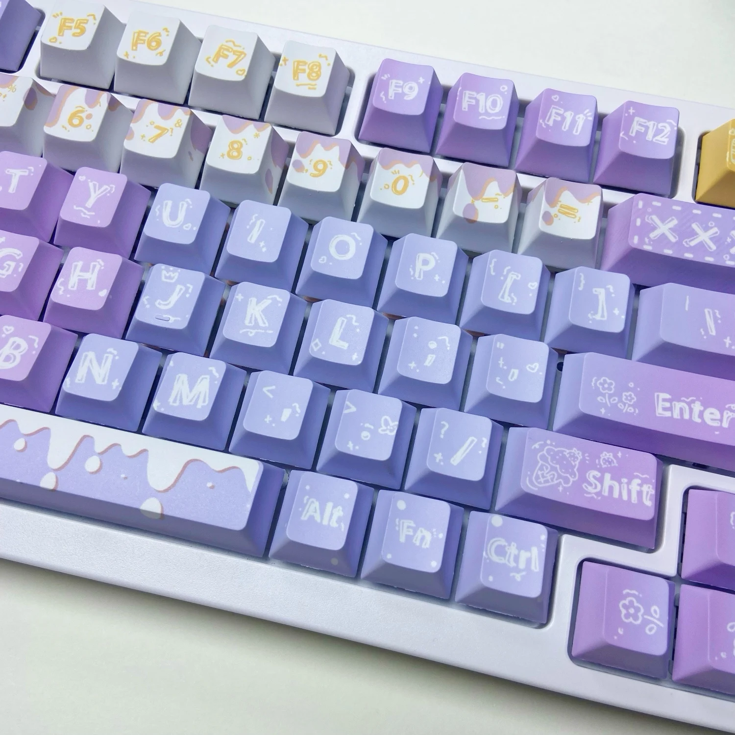 퍼플 드림 크림 키 캡 기계식 키보드 용 체리 MOA 키 캡 PBT 키 캡 게임용 키보드 맞춤 장식