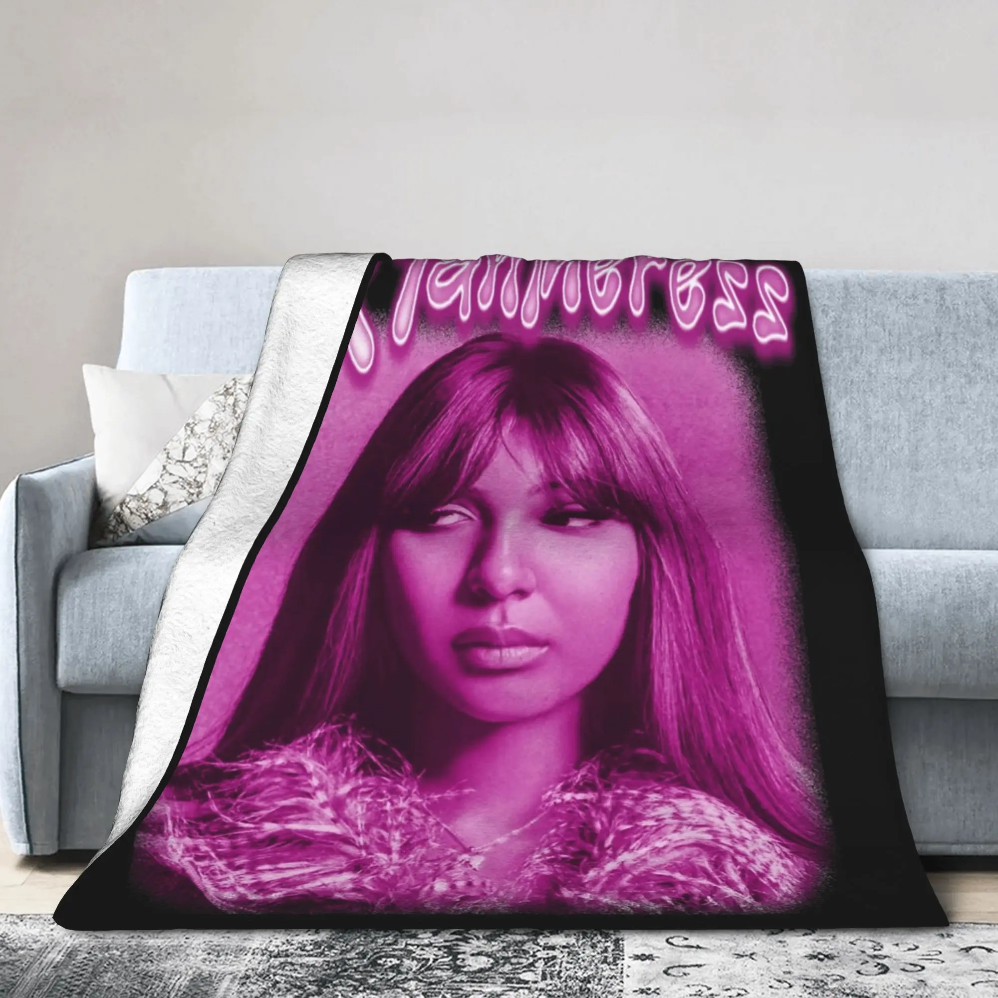 Singer Pink P-Pantheress Blankets Flannel Textile Decor  Breathable Lightweight Throw Blankets for Bedding Outdoor Rug Piece