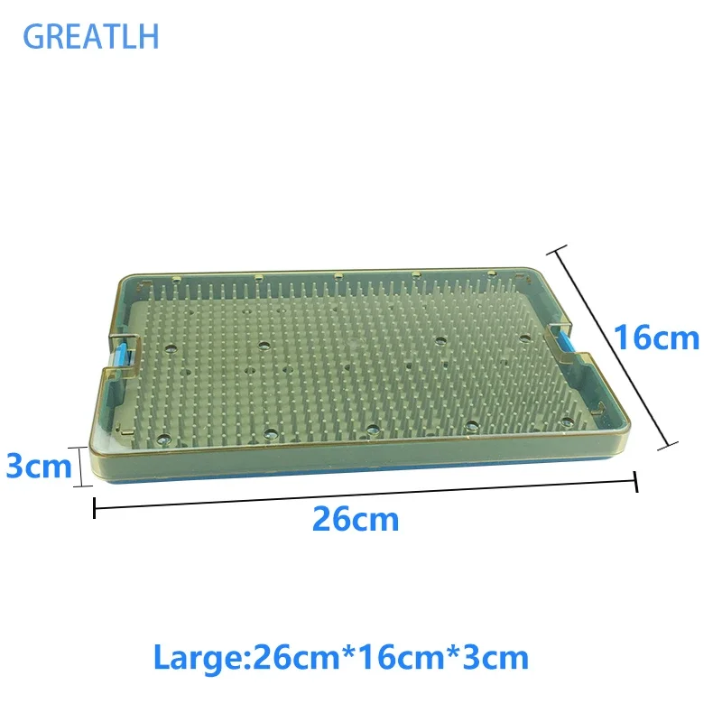 3 Types Medical Disinfection Box Surgery Sterilization Tray with A Silicone Ophthalmic/Dental Surgery Instruments 1pcs