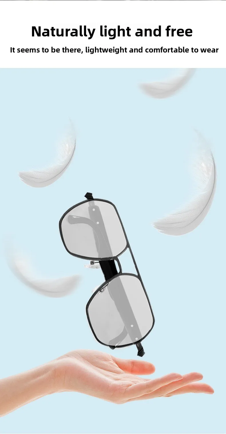 Intelligent Bluetooth Glasses GS12 Retro Punk Metal Double-Rail Magnetic Outdoor Color-Changing Lenses