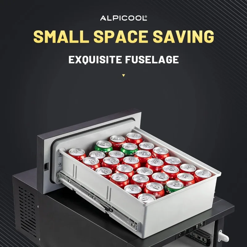 Alpicool D30 RV fridge mini outdoor car truck drawer fridge 12v dc dual use cooler compressor freezer car refrigerator