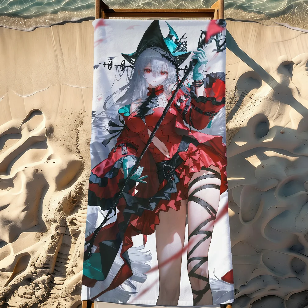Game Arknights Skadi  Towel Sports Quick Dry Travel Camping Gear Sandproof Soft Light Large Beach Towel