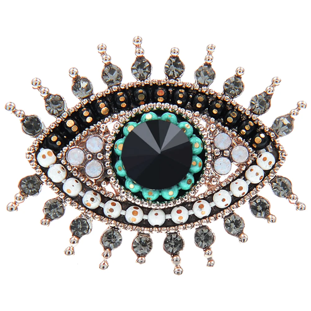 Demon Eye Brooch Evil Pin For Clothes Retro Decor Simple Rhinestone Metal Women Miss