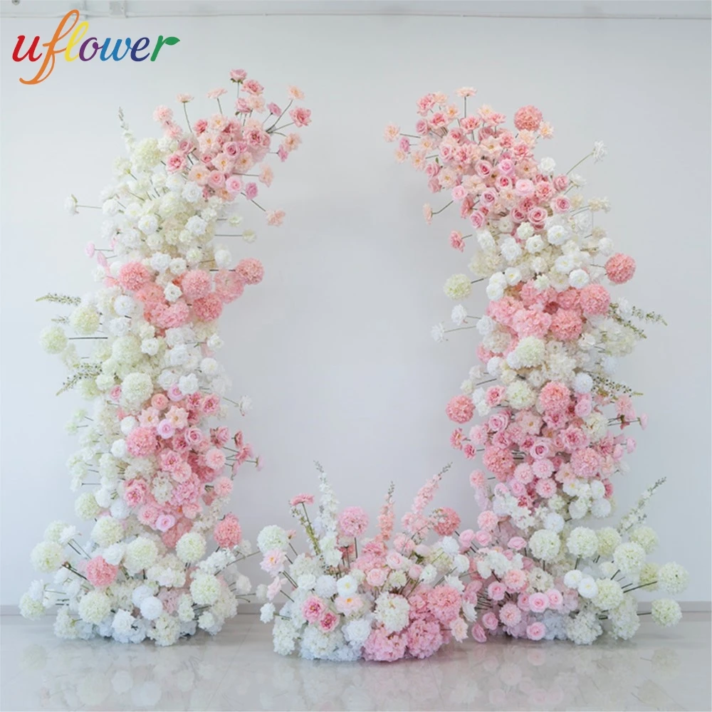 

Uflower Романтическая Белая Розовая Гортензия Роза Орхидея Свадебная Цветочная Композиция Рог Арка Рамка Декор Сценический Пол Цветочный Ряд Опора