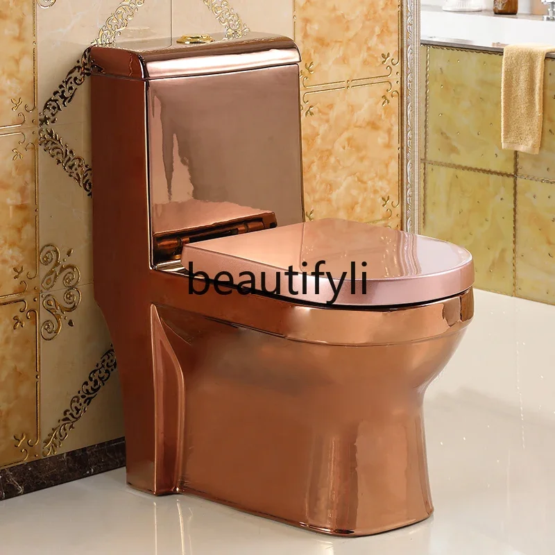 

D06 Household European rose gold toilet creative flush toilet super swirl deodorant toilet