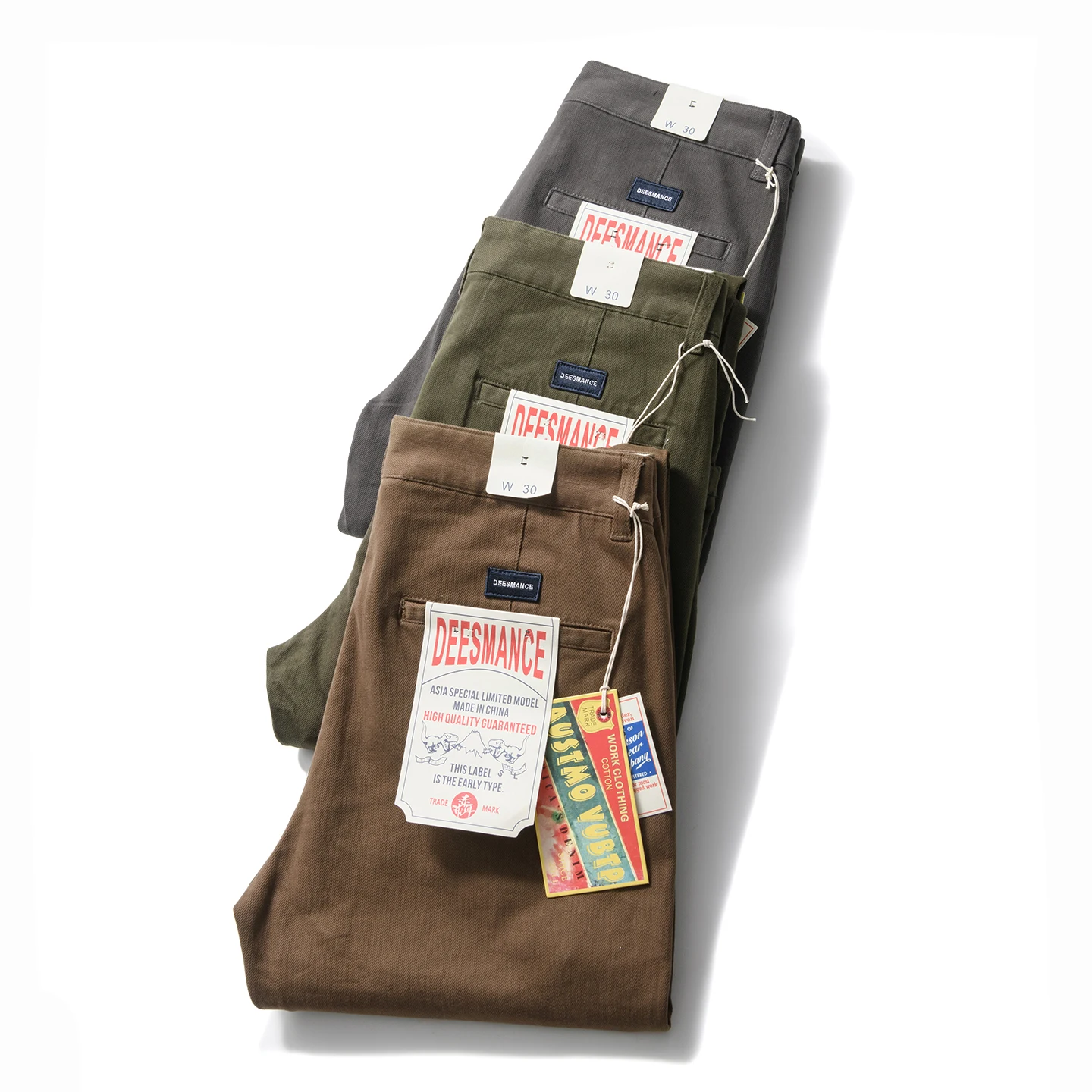 

Мужские хлопковые повседневные брюки American Style: осенне-зимние, прямые, рабочие, с косым швом, модные