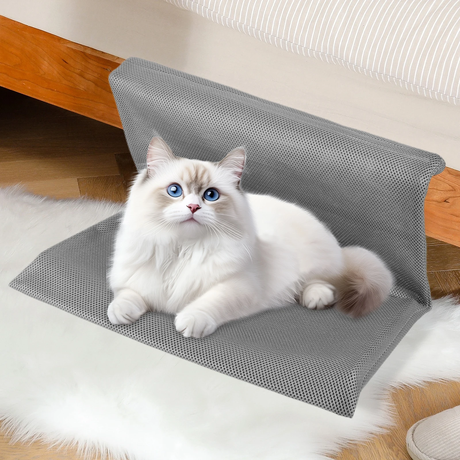 고양이 애완동물용 걸이형 침대 설치 간편 애완 고양이 스탠드 침대 애완동물 수면 침대 고양이와 새끼 고양이용 L자형 해먹