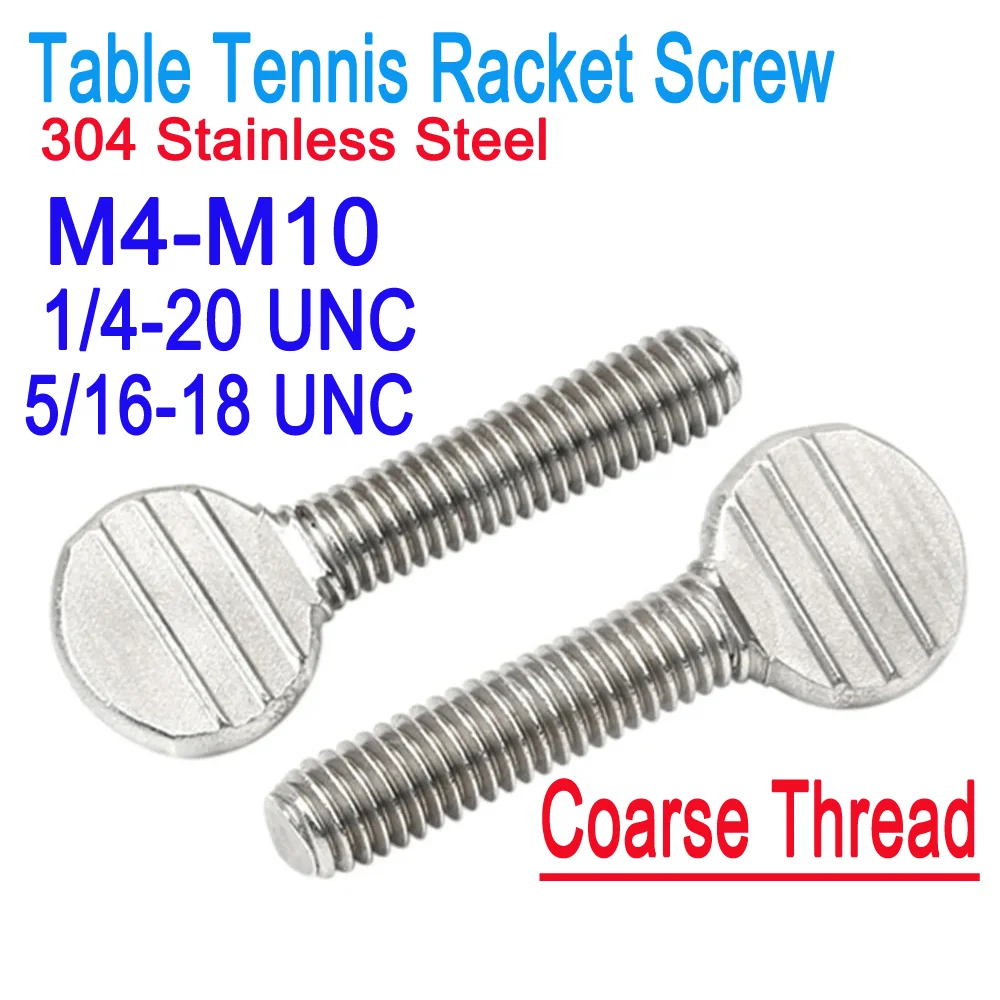 

SUS304 A2 Stainless Steel 1/4-20 5/16-18 UNC Thread M4-M10 Coarse Thread Hand-Tighten Table Tennis Racket Thumb Screws
