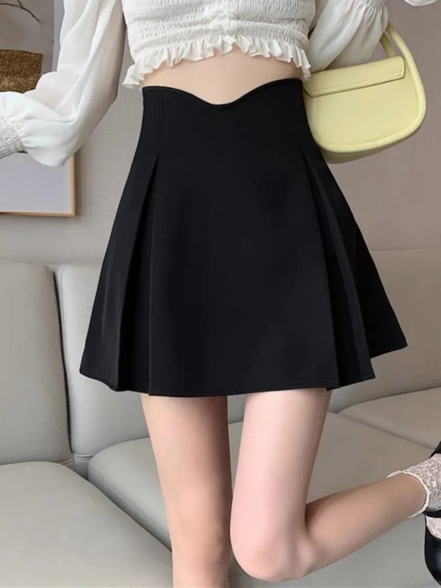 

Юбка А-силуэта с высокой талией и узором «фибон», больших размеров, черная, утягивающая, для женщин, весна-лето, для офиса и повседневной носки