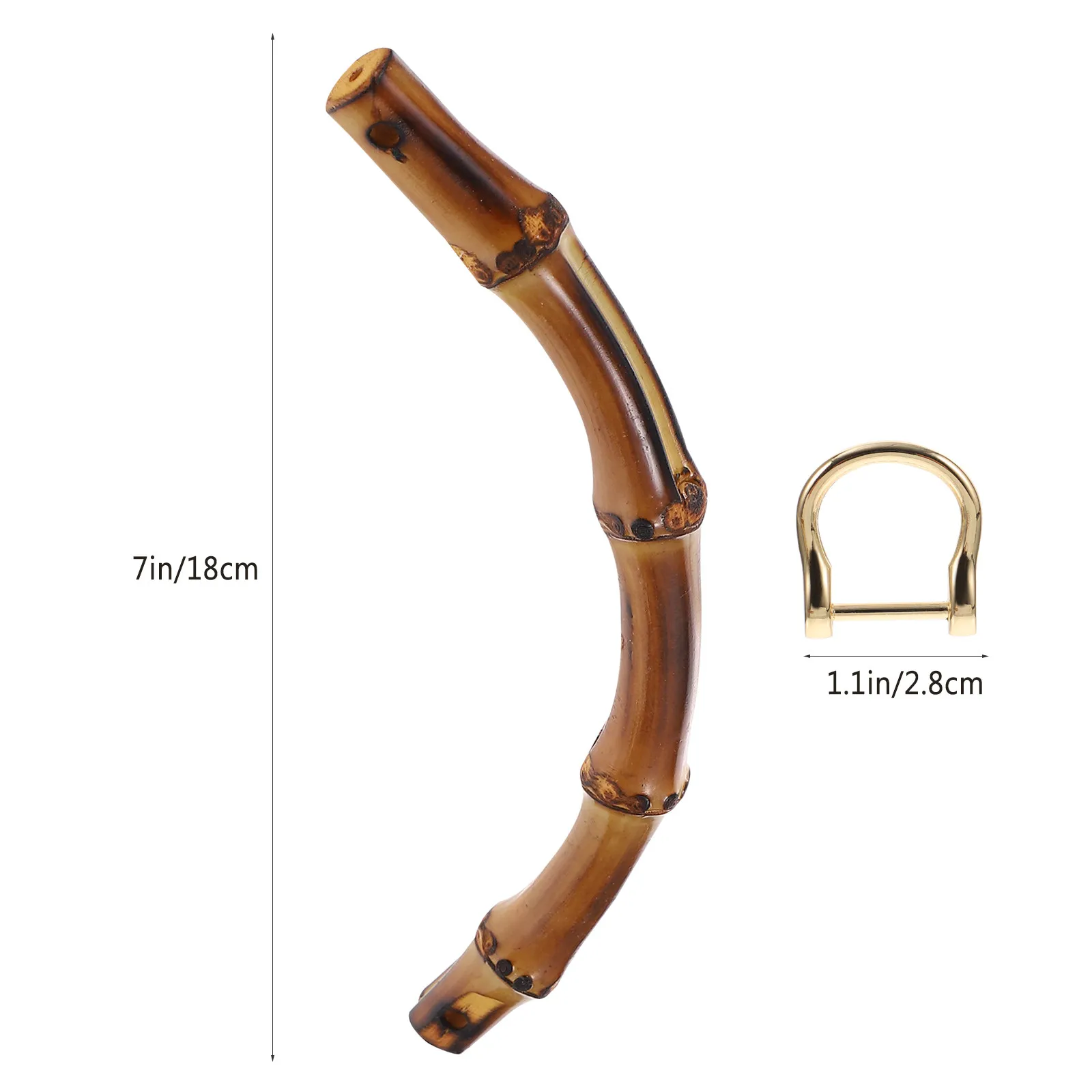 2Pcs Bamboo Bag Handle Replacement High Color Fastness Glossy Finish DIY Handbag Purse Clutch Straw Beach Tote Making