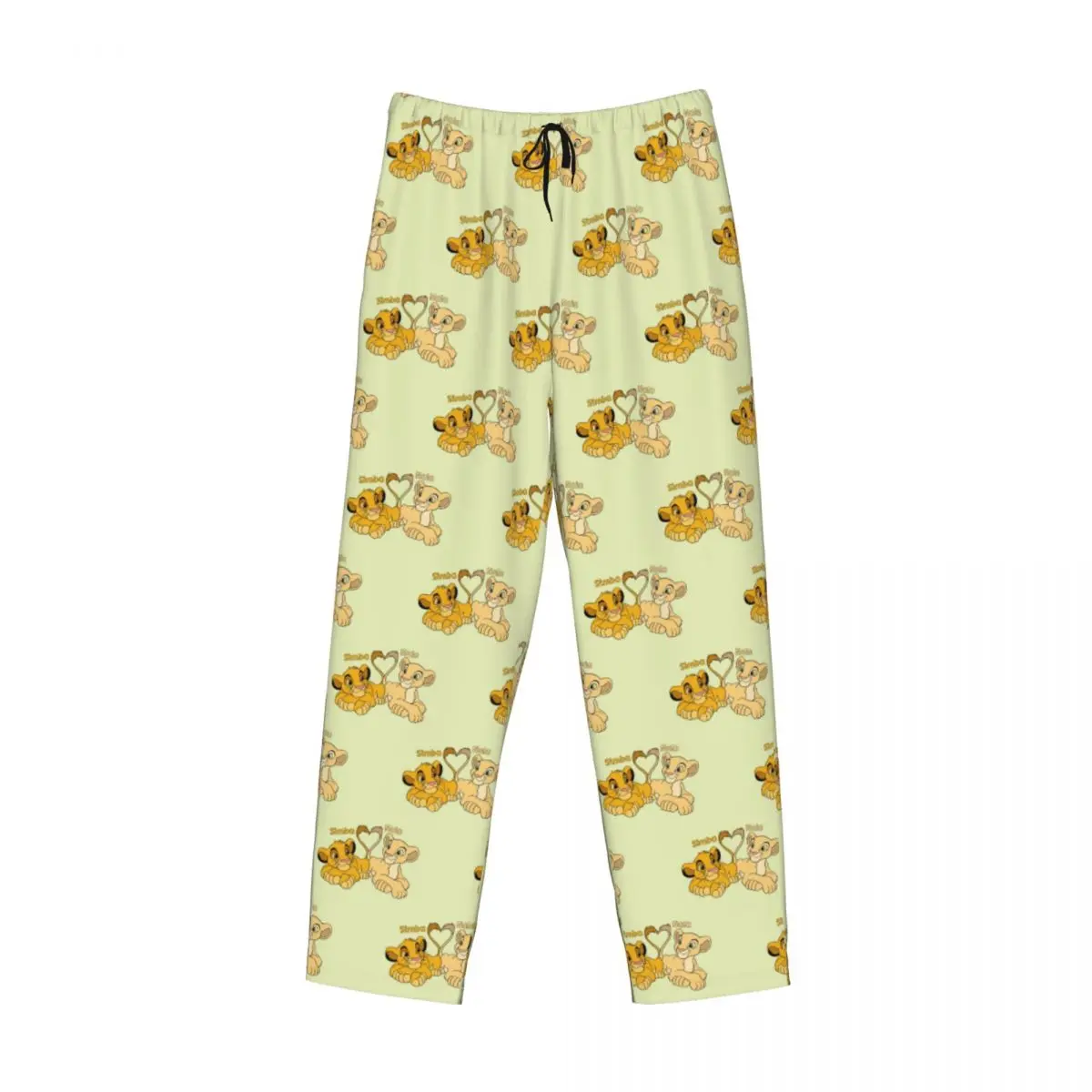 Pantalones de pijama personalizados Simba y Nala para hombre, ropa de dormir con cordón y bolsillos, el Rey León, Hakuna Matata, salón