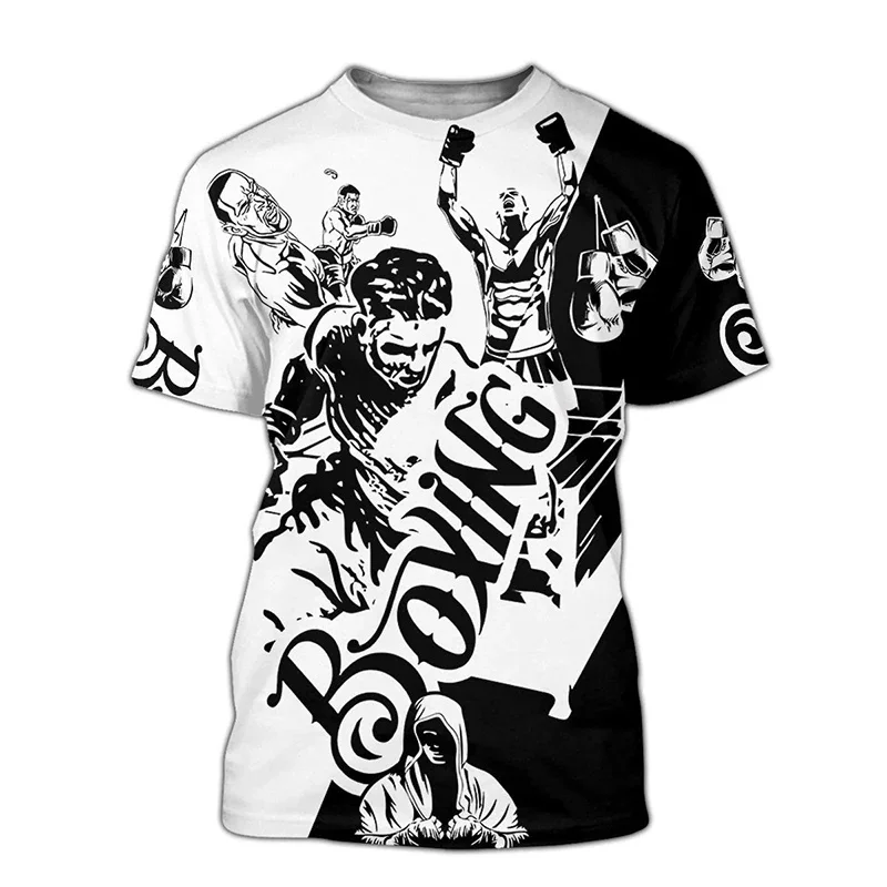 Boxing Training T-shirt Tough Guy Boxer Graphic T Shirt for Men Clothing Quick Dry Tshirt Unisex Gym Fitness Sports Short Sleeve image 5