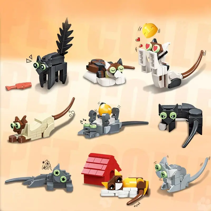 

Pet cute cat small particle DIY building block table decoration for men and women gifts