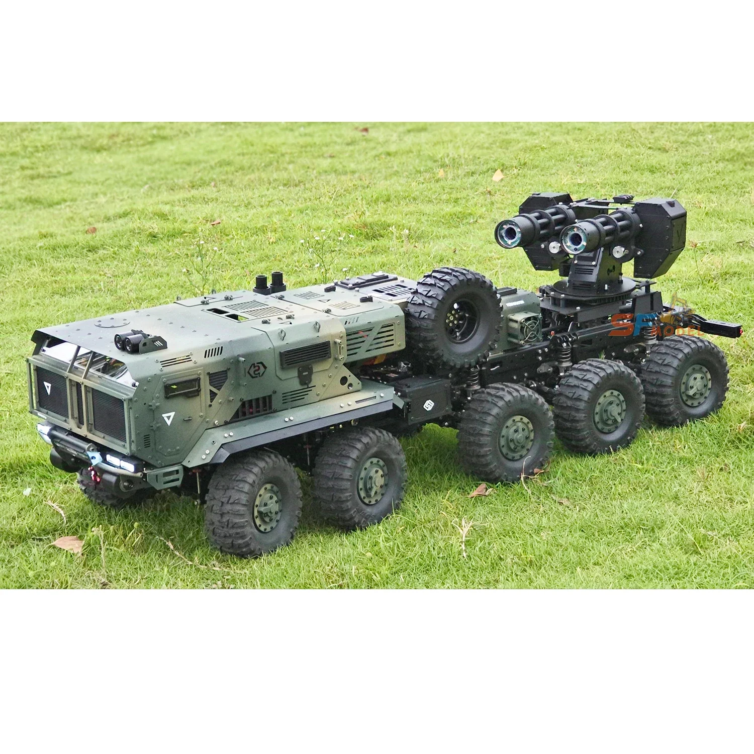 10x10 1/10 RC Truck ST10X10 RC Car RTR Metal Model with Light and Sound Simulation Turret Remote Control Car Model Toy